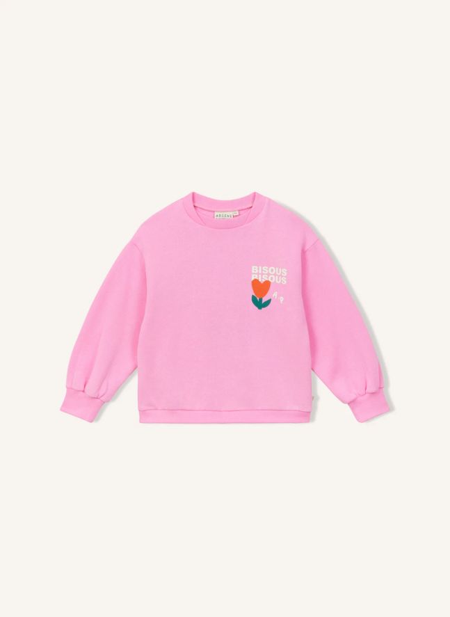 Sweat Bisous Bisous Coton Bio | Rose