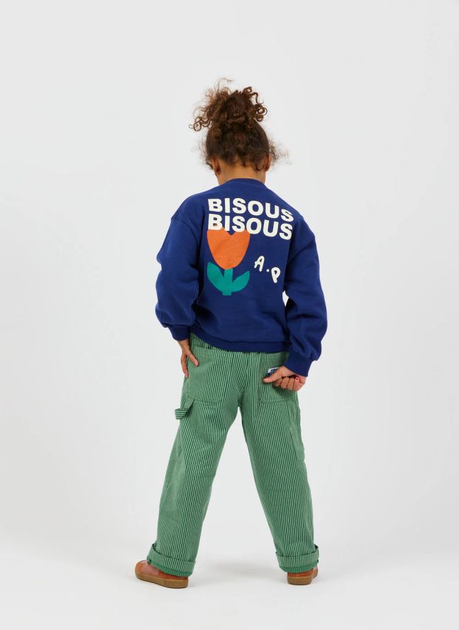 Sweat Bisous Bisous Coton Bio | Bleu marine