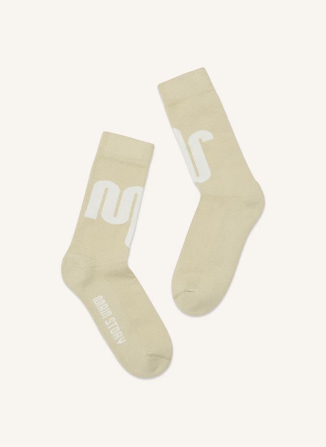 Chaussettes Logo Coton Bio | Crème