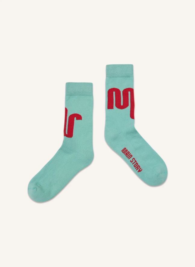 Chaussettes Logo Coton Bio | Bleu ciel