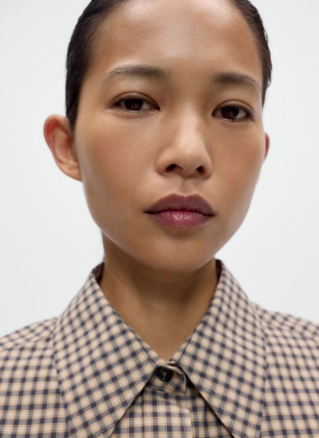 Chemise Bomber Checked Coton | Ocre