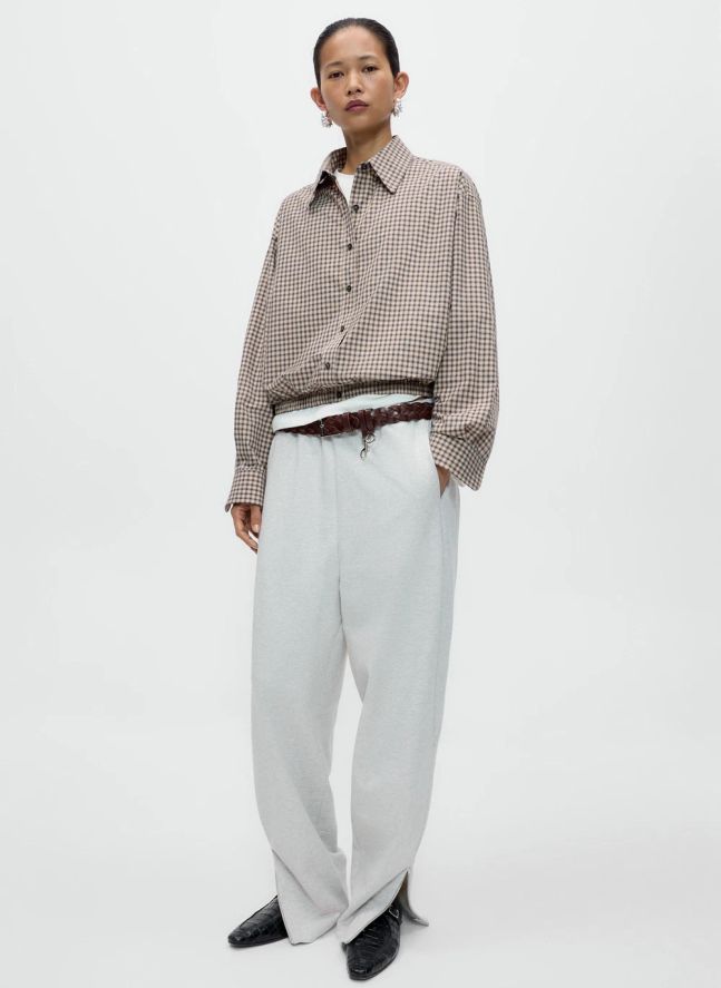 Chemise Bomber Checked Coton | Ocre