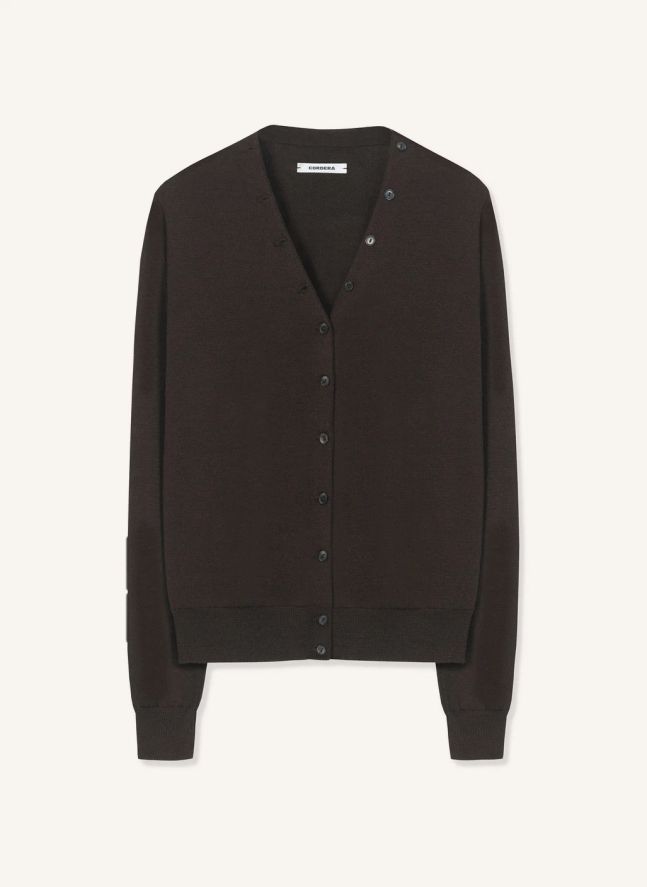 Cardigan Merino Laine | Marron