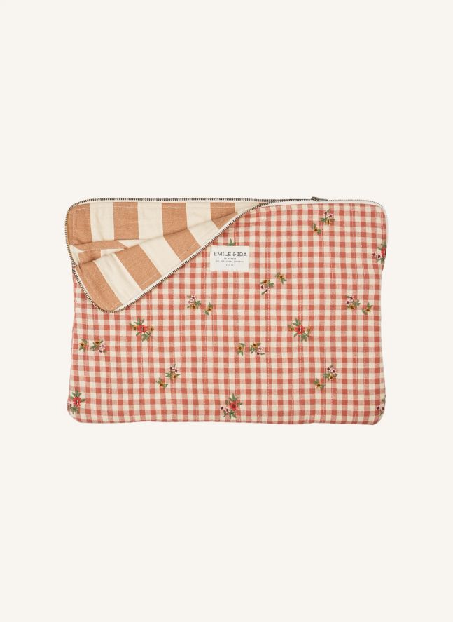 Pochette pour ordinateur Vichy | Ocre