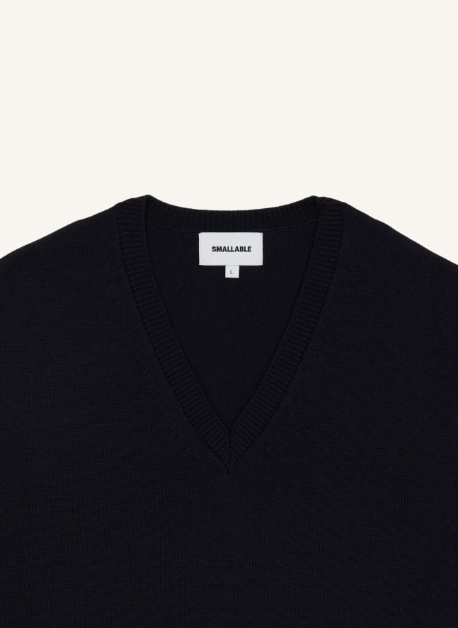 Pull Sans Manches Baxter Laine Mérinos | Bleu marine