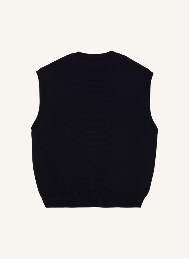 Pull Sans Manches Baxter Laine Mérinos | Bleu marine
