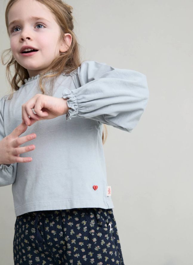T-shirt Smocké Girly Coton Bio | Nuage
