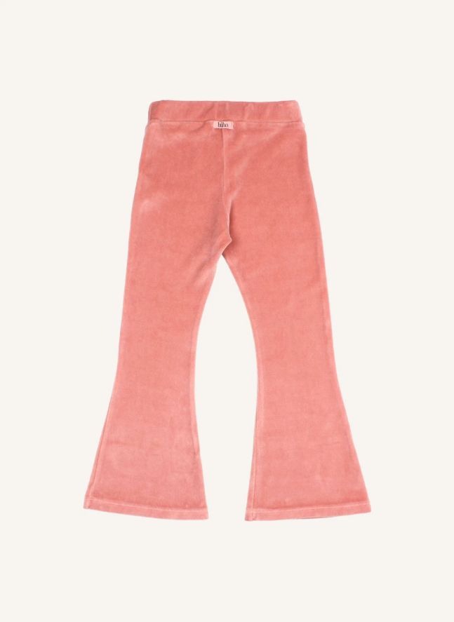 Legging Flare Cœur Velours Coton Bio | Rose