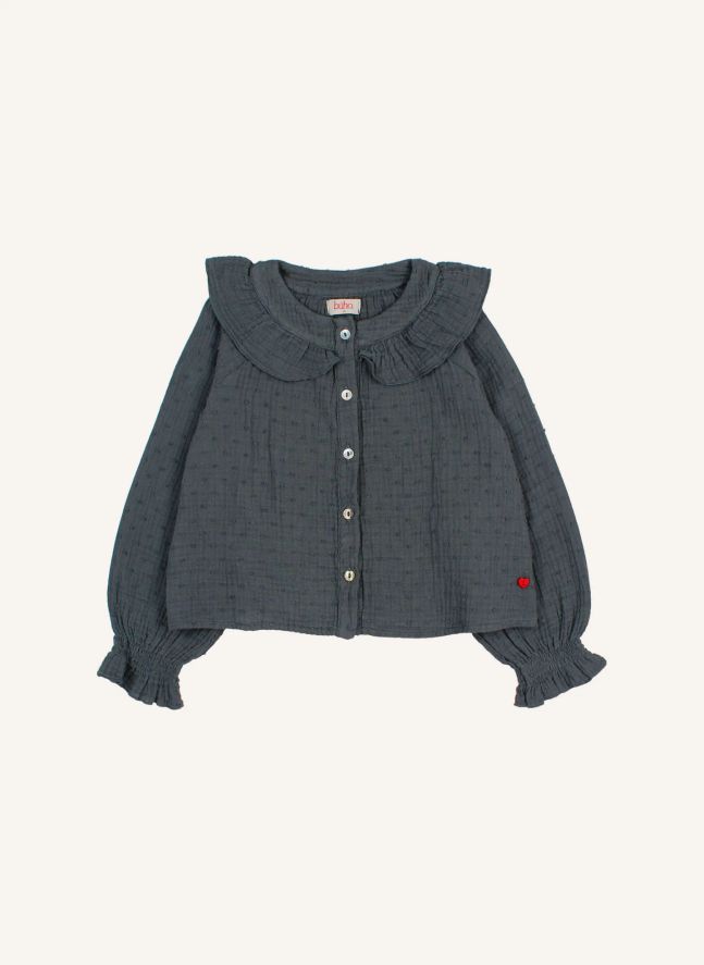 Blouse Plumeti Coton Bio | Gris foncé
