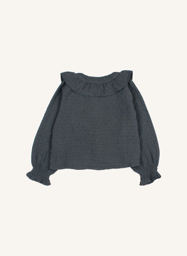 Blouse Plumeti Coton Bio | Gris foncé
