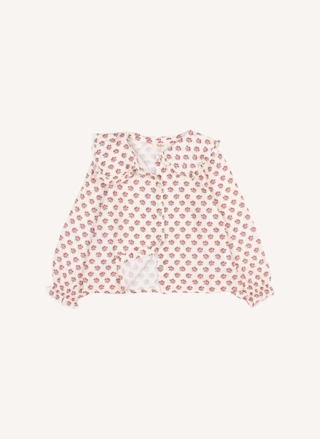 Blouse Col Claudine Chic Fleurie | Ecru