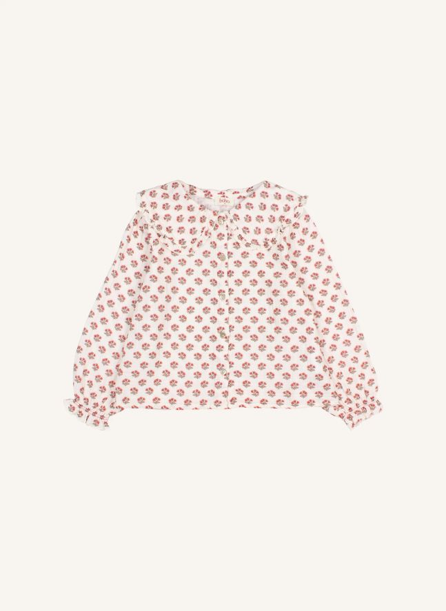 Blouse Col Claudine Chic Fleurie | Ecru