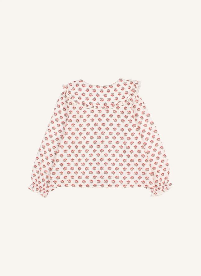 Blouse Col Claudine Chic Fleurie | Ecru