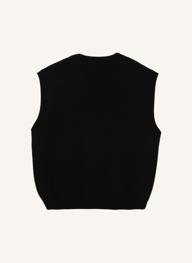 Pull Sans Manches Baxter Laine Mérinos | Noir