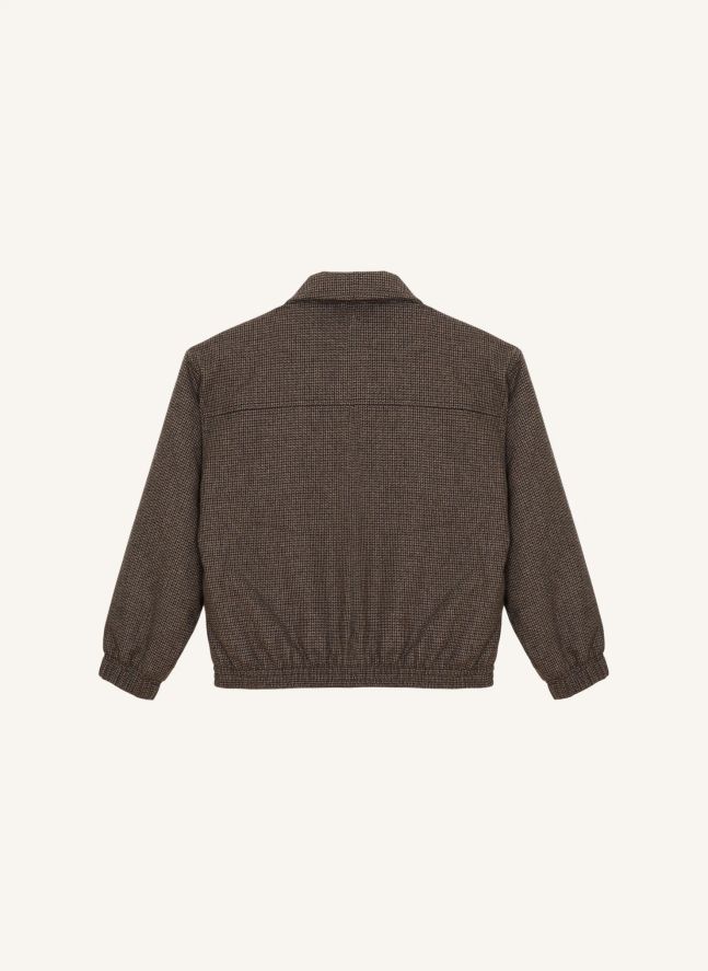 Veste Sage Pied-de-Poule Laine | Marron