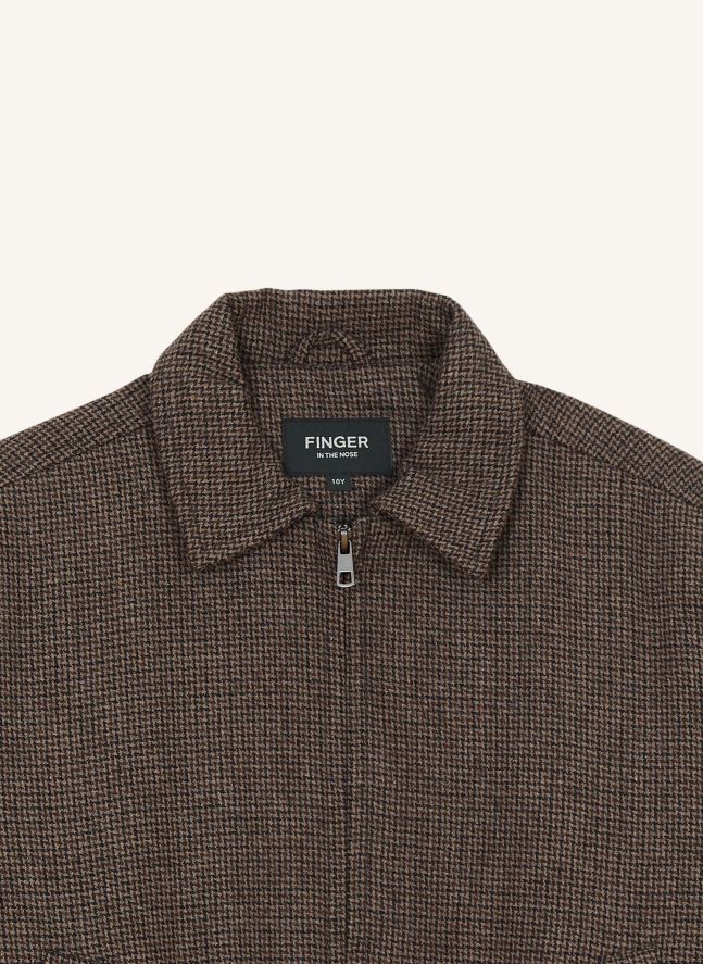 Veste Sage Pied-de-Poule Laine | Marron