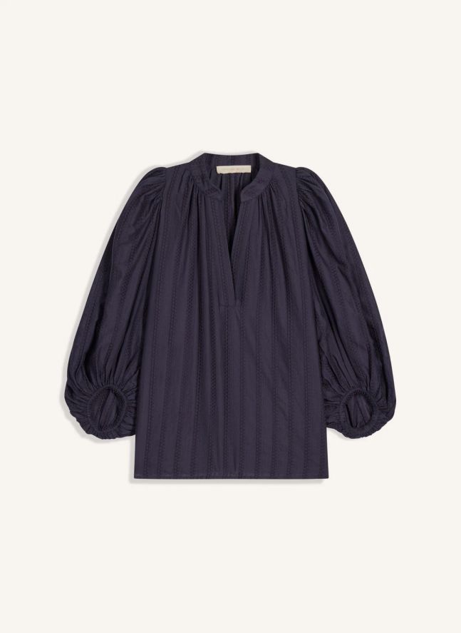 Blouse Bell Coton  | Bleu marine