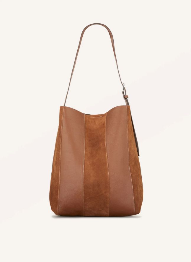 Sac Mae Buckle Suède | Cognac