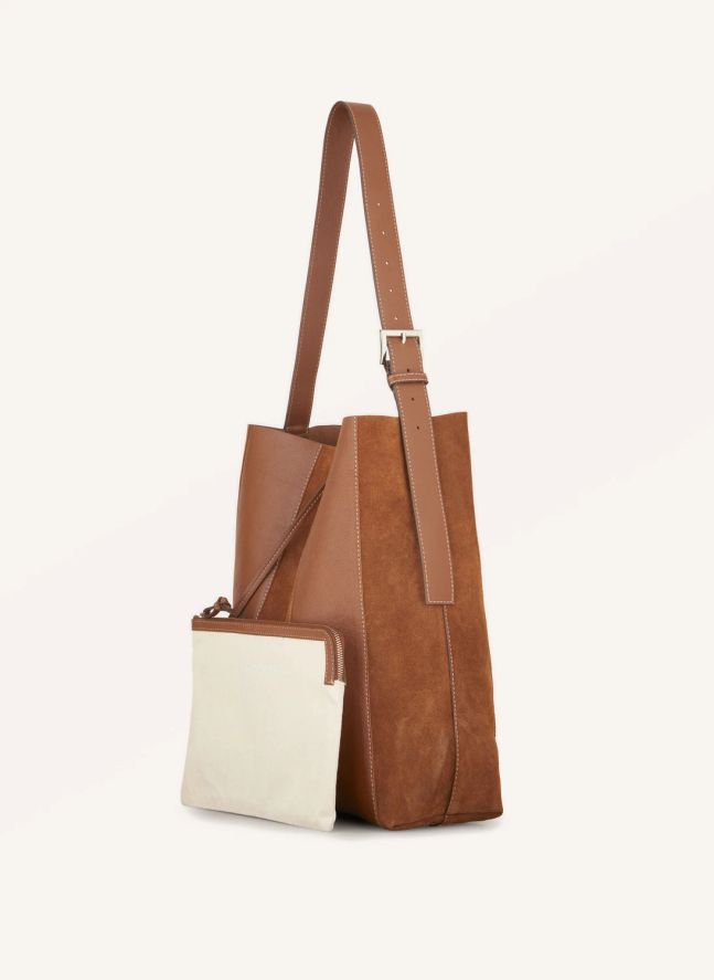 Sac Mae Buckle Suède | Cognac