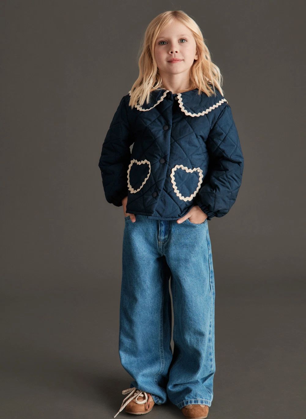 Veste Clotilde Fibres Recyclées | Bleu marine- Image produit n°1