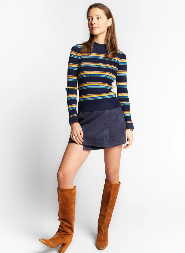 Pull Wimbledon Rayé | Bleu marine