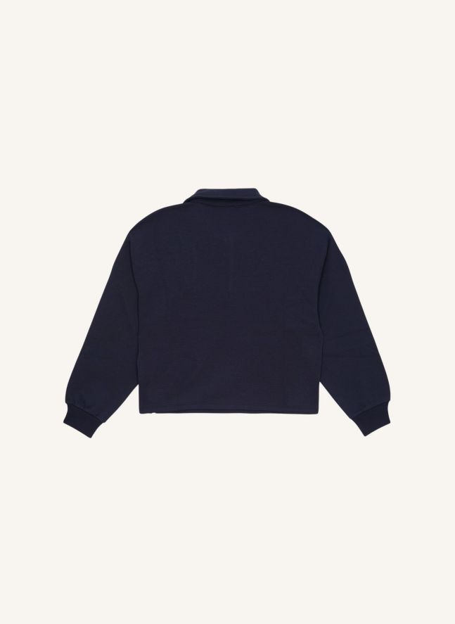 Sweat Col Polo Brooklyn | Bleu noir