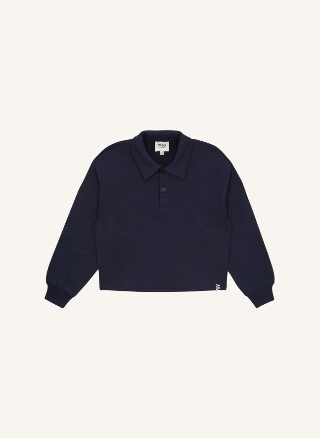 Sweat Col Polo Brooklyn | Bleu noir
