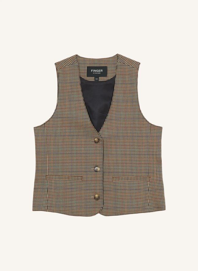Gilet Marta Pied-de-Poule | Beige