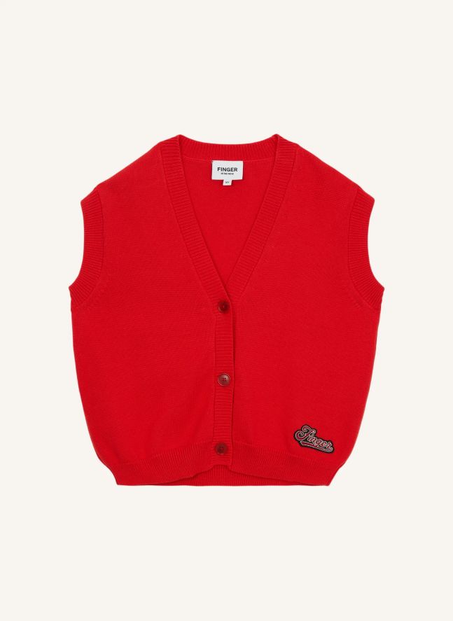 Gilet Sans Manches Lexie Coton Bio | Rouge