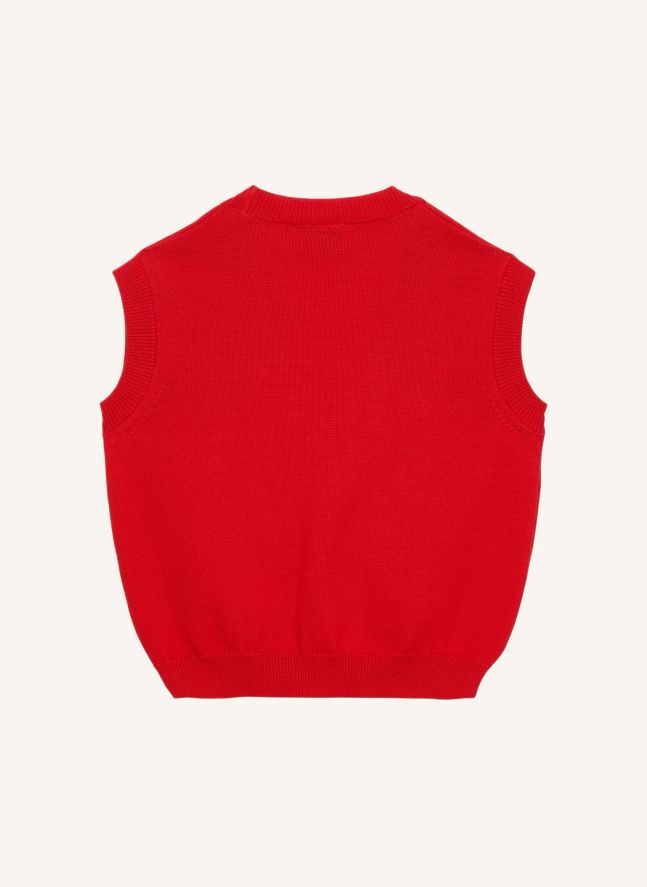 Gilet Sans Manches Lexie Coton Bio | Rouge