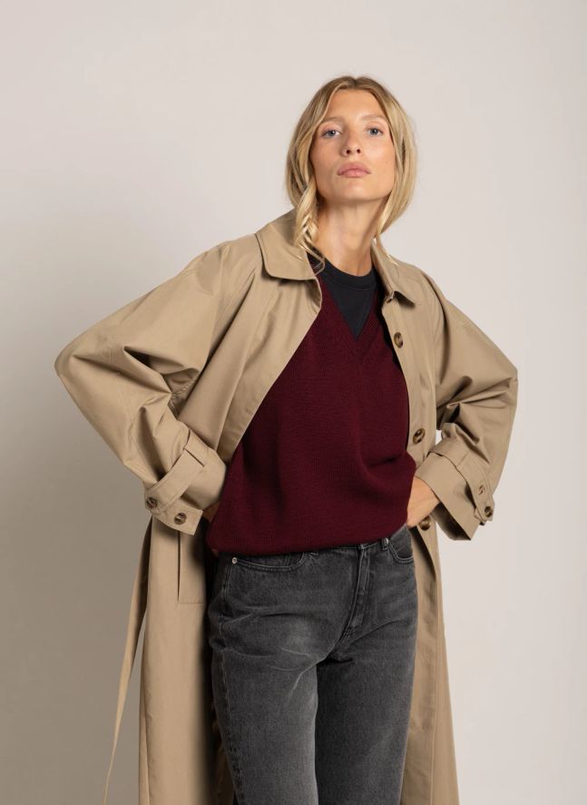 Pull Sans Manches Elina Laine Mérinos | Bordeaux