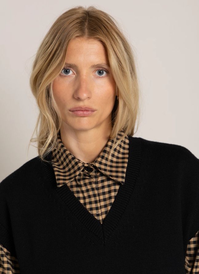 Pull Sans Manches Elina Laine Mérinos | Noir