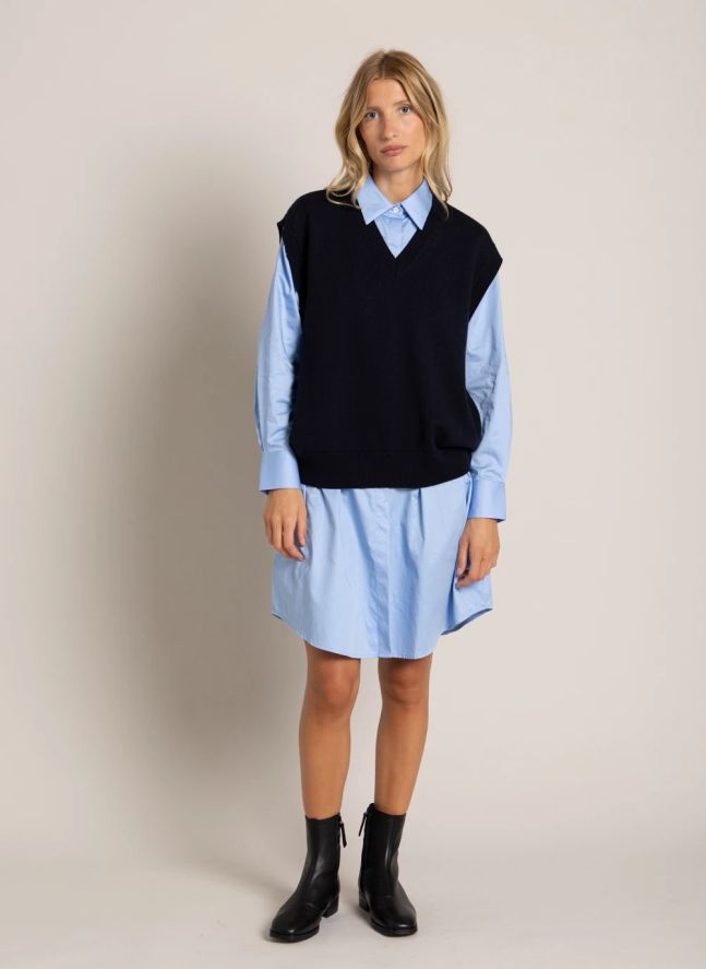Robe Chemise Risa Rayée | Bleu ciel