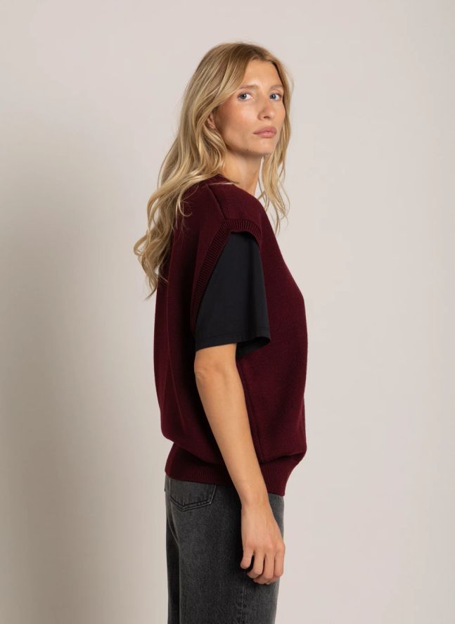 Pull Sans Manches Elina Laine Mérinos | Bordeaux
