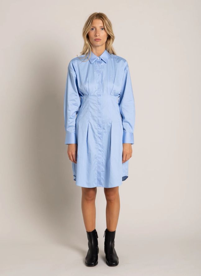 Robe Chemise Risa Rayée | Bleu ciel