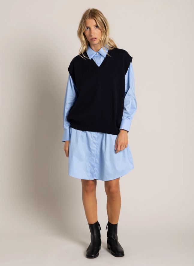 Robe Chemise Risa Rayée | Bleu ciel