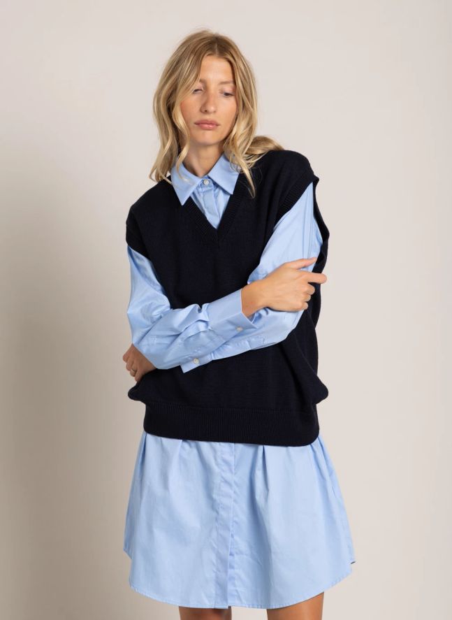 Robe Chemise Risa Rayée | Bleu ciel