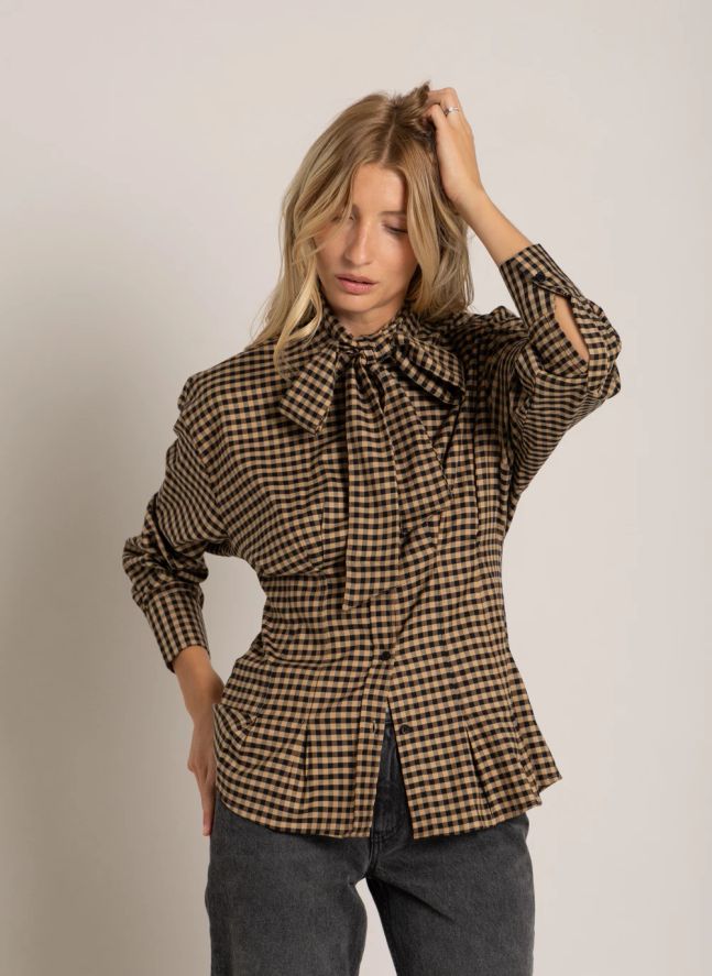 Chemise Agnes Carreaux | Marron