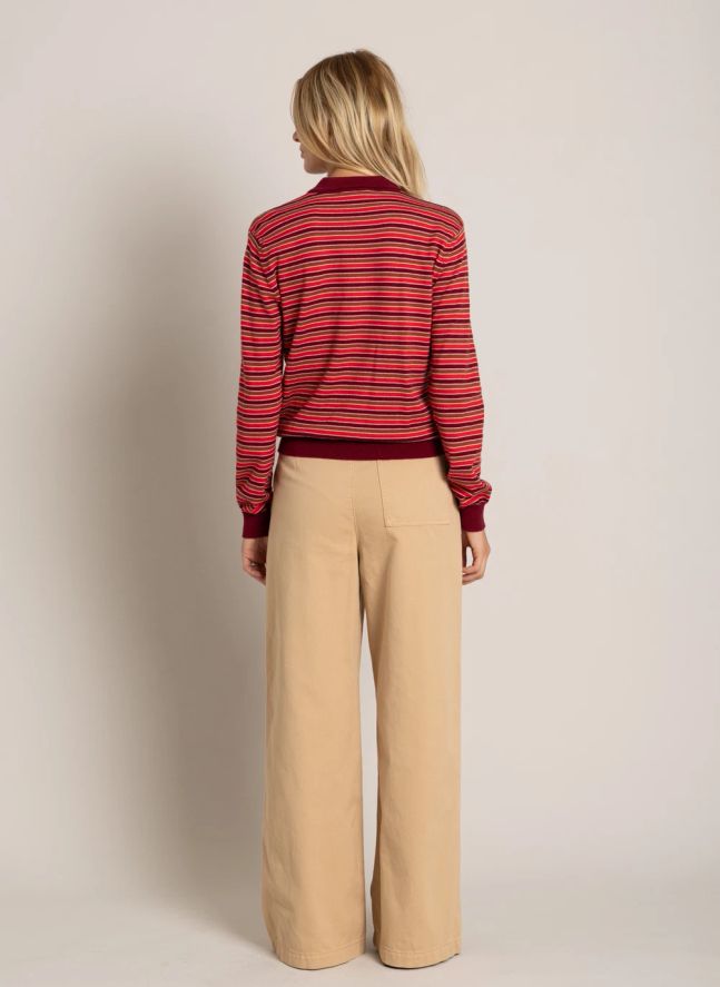 Polo Selina Rayé | Bordeaux