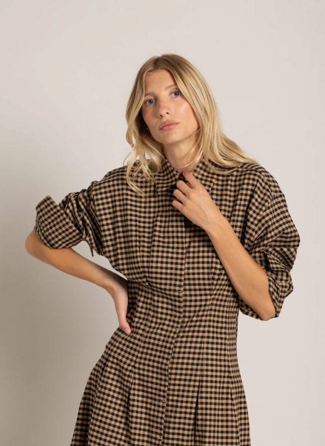 Robe Chemise Risa Carreaux | Marron