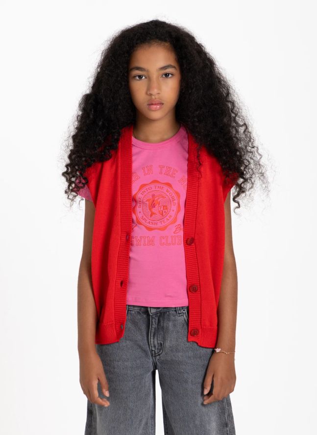 Gilet Sans Manches Lexie Coton Bio | Rouge