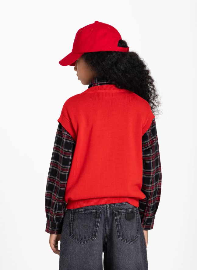 Gilet Sans Manches Lexie Coton Bio | Rouge