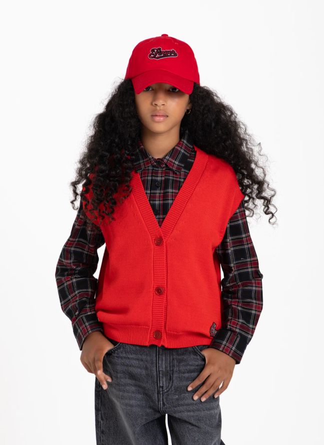 Gilet Sans Manches Lexie Coton Bio | Rouge
