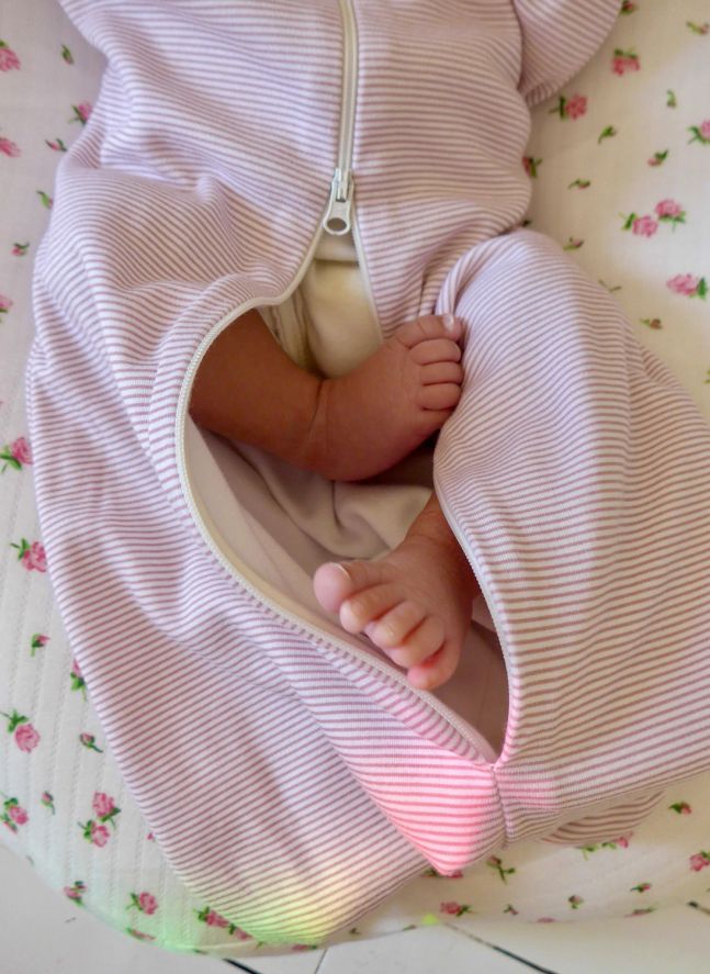 Gigoteuse d'emmaillotage Rayée | Rose bonbon