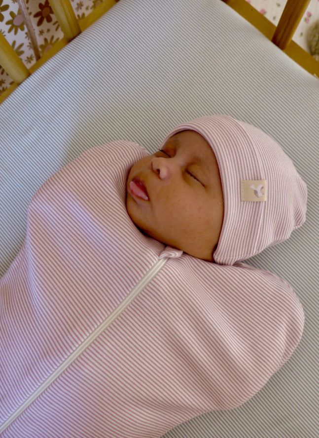 Gigoteuse d'emmaillotage Rayée | Rose bonbon
