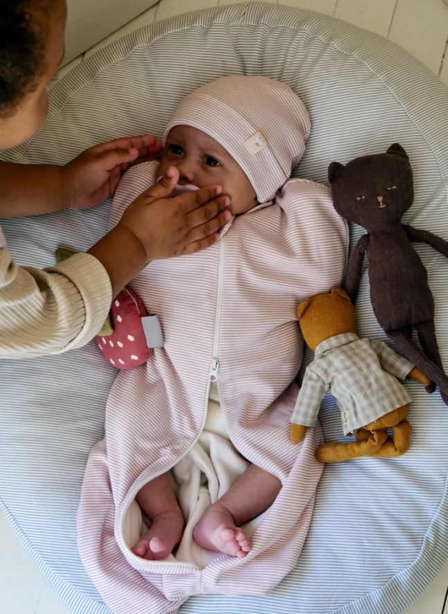 Housse pour nid bébé multi-usage Rayée | Bleu