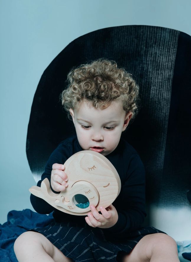 Puzzle sensoriel Baleine et son Bébé | Bleu