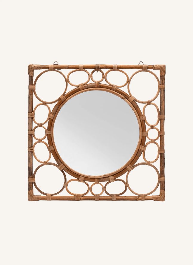 Miroir en bambou | Marron