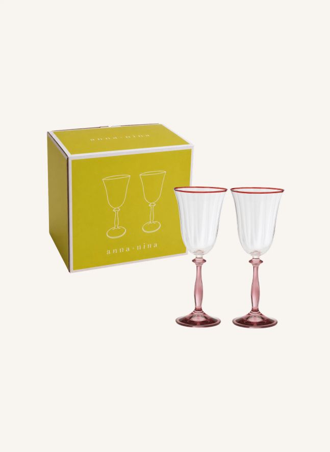 Verres à vin Clara Optic - Set de 2 | Rose
