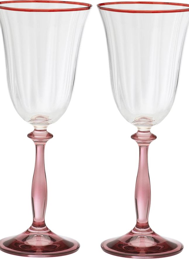 Verres à vin Clara Optic - Set de 2 | Rose